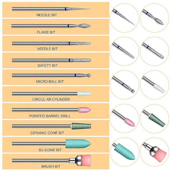 Professionel elektrisk manicure neglefil til akrylnegle