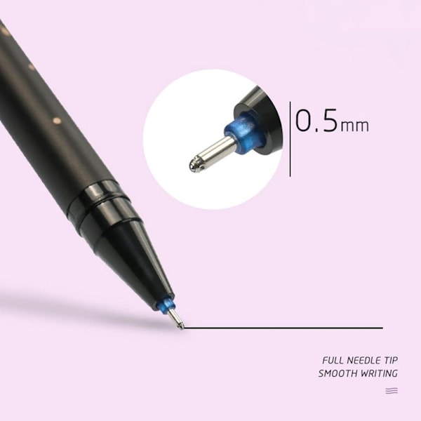 12st 0,5 mm raderbar penna svart gel bläckpennor set Skolstudenter
