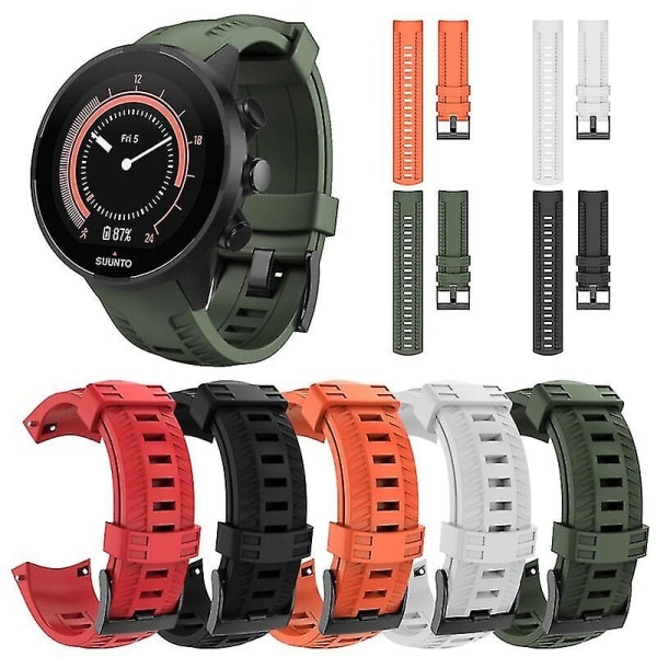 Til Suunto 9 Baro 24 mm blød silikonerem til ur, udendørs sports silikonerem Smart Watch