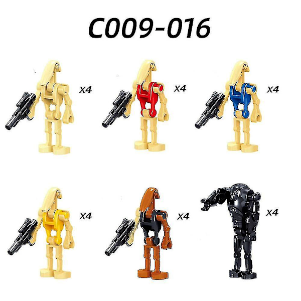 24stk Star Wars Battle Droids Byggeklosser Sett Mini Actionfigurer Dockesamling Leksaker Dekor Fødselsdagspresang