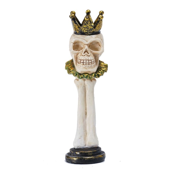 Crown Skull Column Ljusstake Resin Hantverk Långa händer Skull Crown Ljusstake
