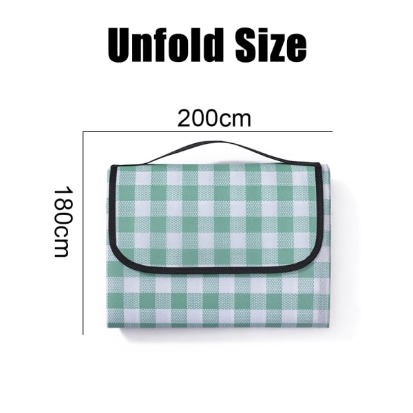 Bærbart picnictæppe ekstra stort udendørs vandtæt, 180*200 cm