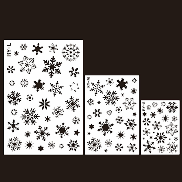 Jul ihålig snöflinga form DIY stencil väggmålning album mall
