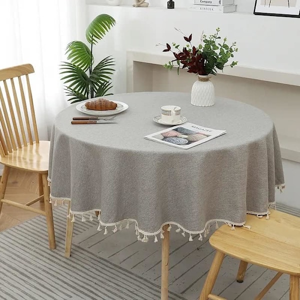 Tablecloth with Modern Classic Design, Waterproof and Stain Resistant, Nordic Round Tablecloth, Used for Decoration at Weddings, Restaurants B B 90cm - table within 60cm