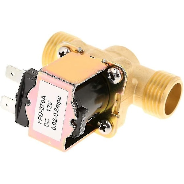1/2 12V Solenoidventil - Normalt stängd mässings elektrisk bevattningsventil D Ventil för styrning