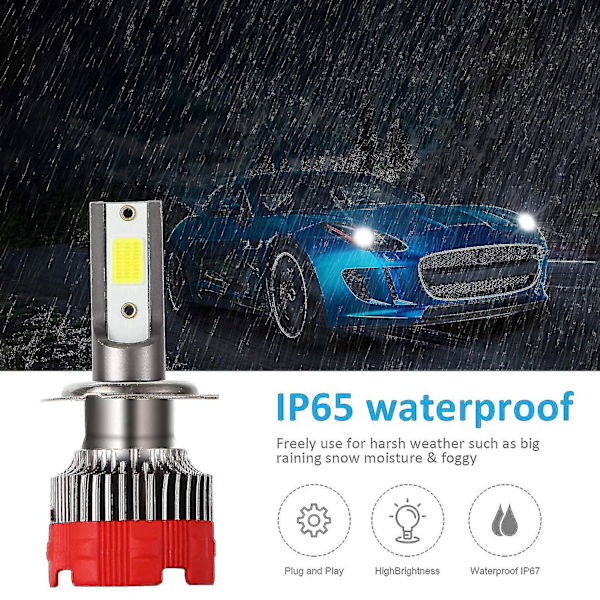 H7 LED-forlygter 6000k Fjernlys Nærlys 55w 8000