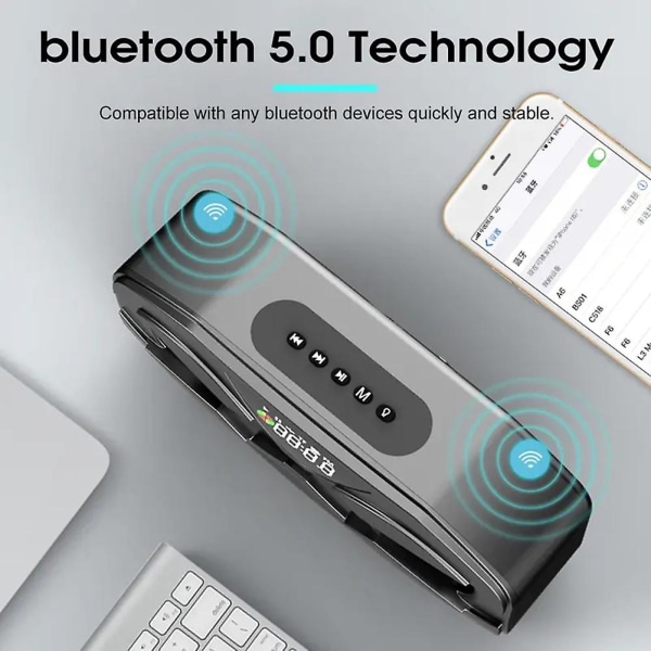 Langaton Bluetooth-yhteensopiva äänentoisto kaksoiskaijutin W