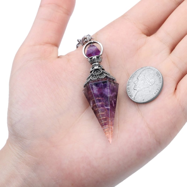 Chakra Crystal Pendulum Crystal Points Ædelsten Sekskantet Reiki Healing -