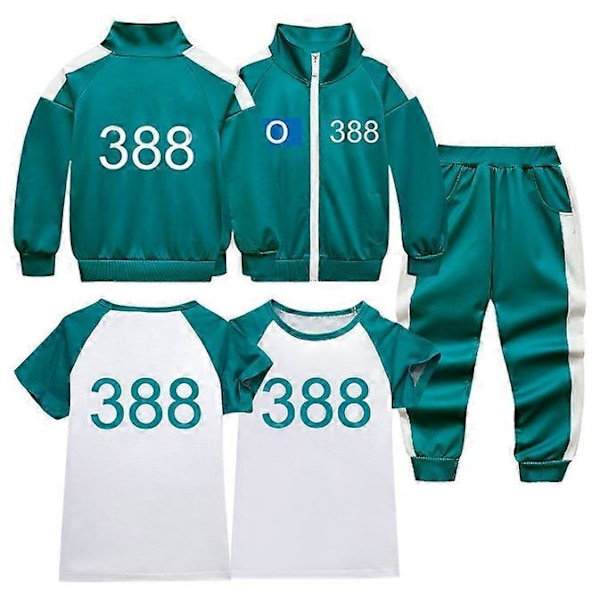 Squid Game 2-spiller Cosplay Kostyme Treningsjakke Komplett Klesett Nr 388 Nr 388 No.388 No.388 120cm