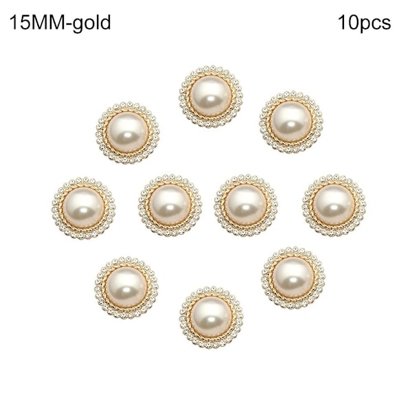 10 kpl Helmivaatteiden Napit Paita Napit KULTA 15MM10ST 10ST kulta gold 15MM10pcs-10pcs