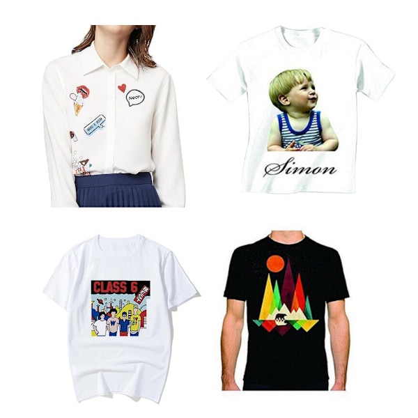 T-shirt A4 Transferpapper Stryk på Värme Tryck Ljus Applikation I white one-size