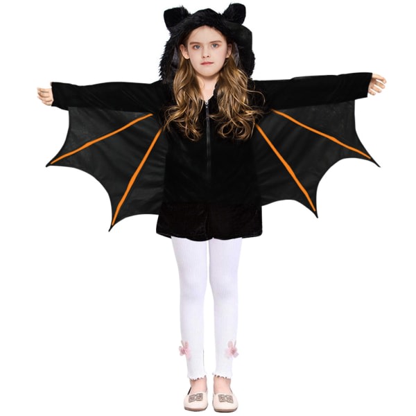 Barnfleecefladdermusdräkt Barn Fuzzy Flying Bat Dräkt pumpa Barn 130