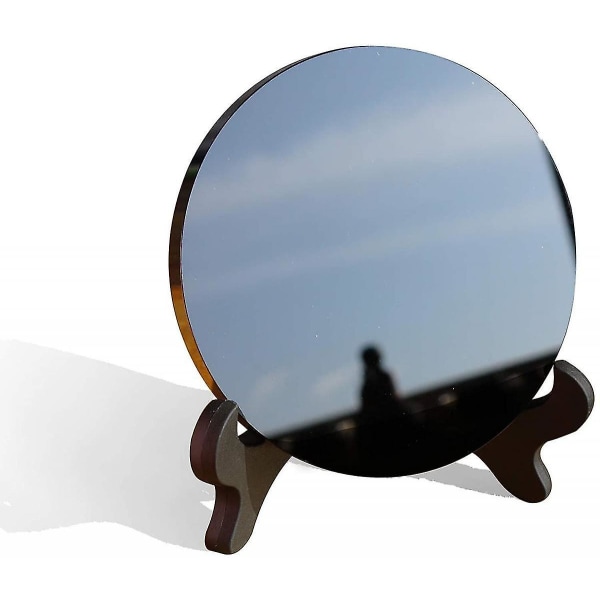 Fortune Forteller Legetøj Skrigende Spejl af Glat Sort Obsidian Kommune med din intuition B1115-147