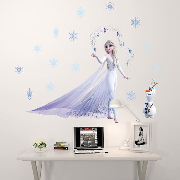 Flickor Led Casual Tennarit Elsa Princess Print Outdoor Skor Barn Light-up Halkfria skor f?r och vinter Purppura P 27-sisäpohja 16,8 cm