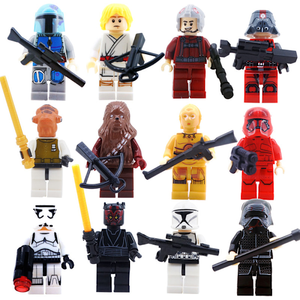 Star Wars Minifigur Byggeklodser Jedi Master Puslespil Legetøj 12Pcs Set
