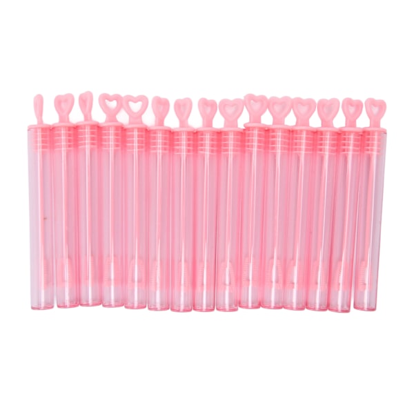 50 st Mini Såpbubbelstavar för Barn Hjärta Formade Rosa Transparenta Bubbelpinnar Festgåvor för Spelbelöningar Bröllop(YD)