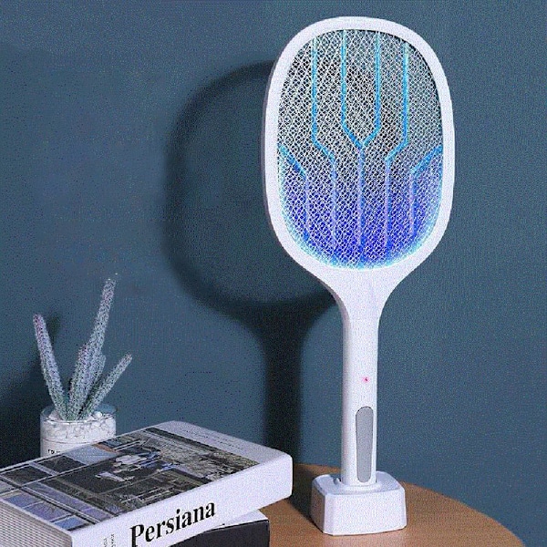 2 i 1 LED Elektrisk Myggfanger Elektrisk Fluefanger Sikker med Avtakbar Ladestasjon Myggdrepende Lampe for Camping Fiske 1.2