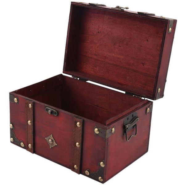 Retro aarrearkku Vintage puinen laatikko Antiikkityylinen korulaatikko Järjestäjä koristelaatikko