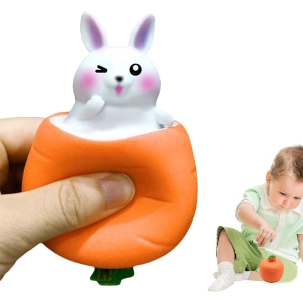 Pääsiäispupu Stressipallo, Pop-up Porkkana Rabbit -lelu, Sensory Decom