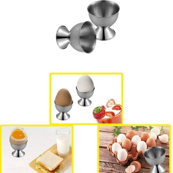 4-delad uppsättning ägghållare i rostfritt stål Specialäggbricka Ankkopp Set med ankäggshållare för restaurangkök