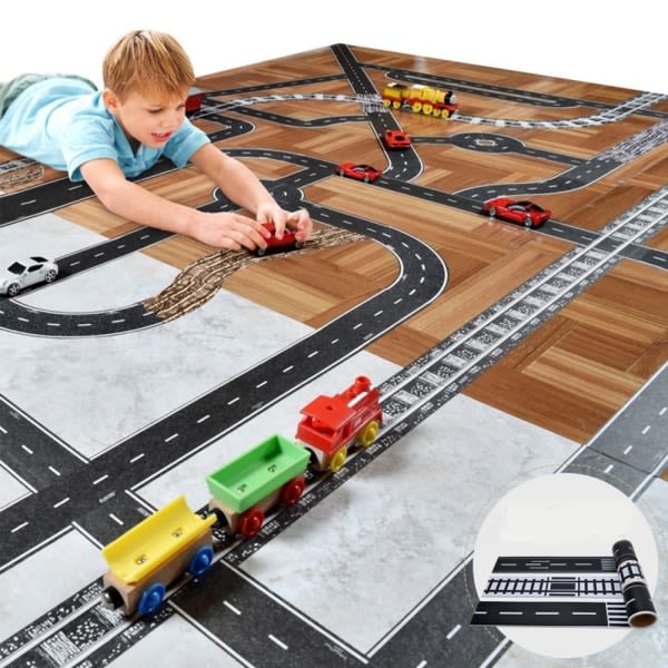 Gør-det-selv-legetøj til børn, klistrer sømløst ind jernbane-transittape-klistermærker，f