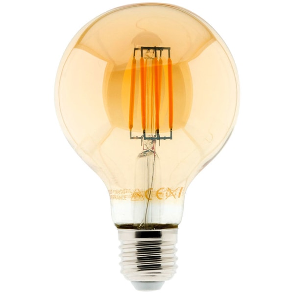 Dekorativ LED glødetrådspære 6W E27 720lm 2200K Amber -