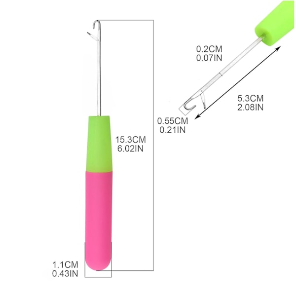 5 stk. til låsekrog hæklenål sæt til børn voksne fletning Hai