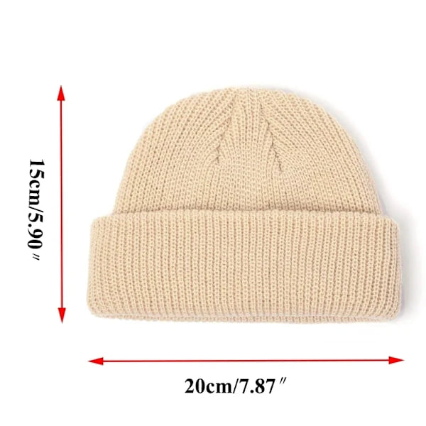 Mode Hip Hop Stickad Mössa Herr Skalmössa Kvinnor Vinter Varm Brättelös Baggy Melon Cap Manschett Docker Fisherman Beanies Hattar B