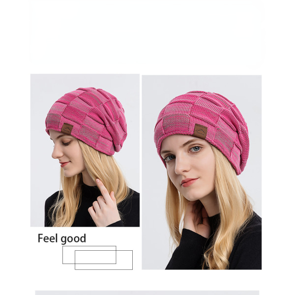 Lue lue for menn og kvinner Vinter varme luer strikket Slouchy tykk hodeskalle cap (marineblå)
