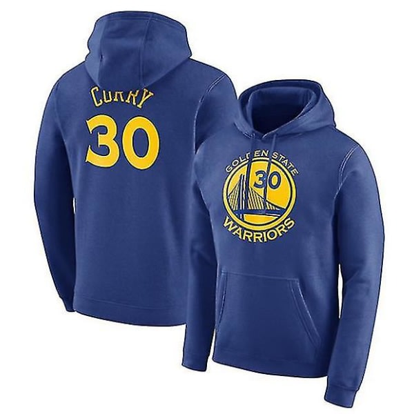 Basketball-hættetrøje til mænd Golden State Warriors 23# Grøn 30# Curry Thompson 35# Durant Spillernavn Nummer Holdfarve Sweatshirt Pullover Blå 30 S