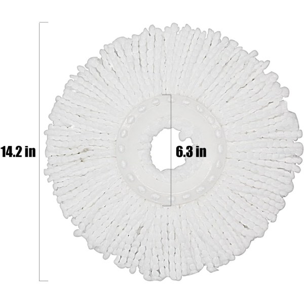 4-pak 360° Spin Magic Mop Hoved, Mopp Hoved Påfyldning Mikrofiber Mopp Hoved Påfyldning til Standard Roating Universal Spin Mop System Udskiftning Mopp Hoveder