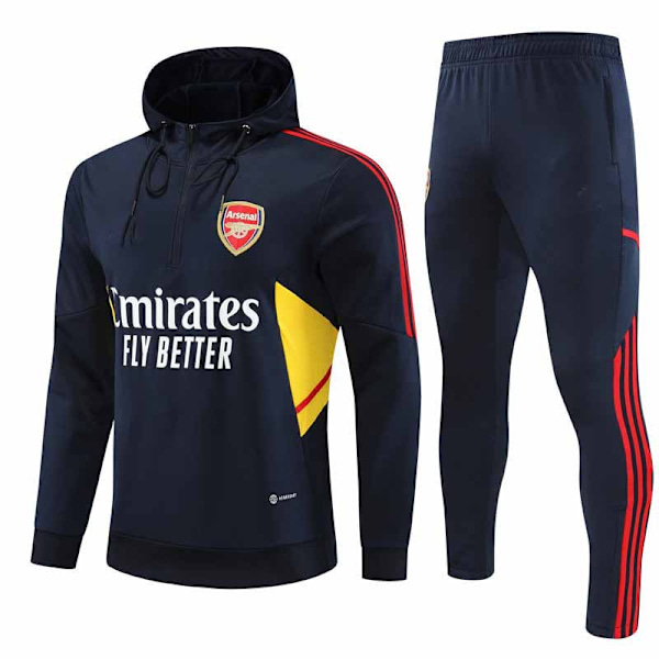23-24 Arsenal vuxen half-zip pullover hoodie träningsoverall blå blue S