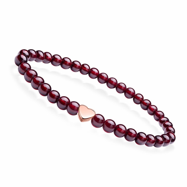 Naturlig ædelsten armbånd 5 mm granat beaded stretch armbånd