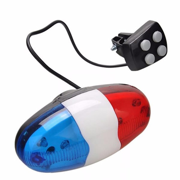 6 LED 4-tons Cykelklocka Polislampa Elektroniskt Horn Siren Ki
