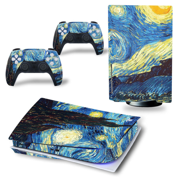 PS5-klistremerke, hud, wrap, dekal, beskyttelse for Playstation 5-kontroller Starry Sky