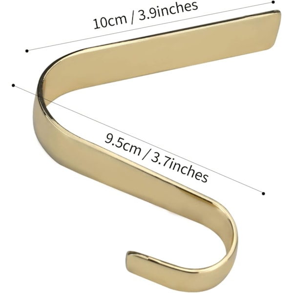 4-delt sæt juleophæng til pejs, juleophæng til pejs, skridsikre juleophæng, velegnet til julehjemmeindretning, guld.