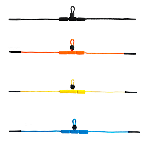 Justerbara sportglasögon säkerhetshållare flytande fästrem glasögonhållare, svart, 4-pack