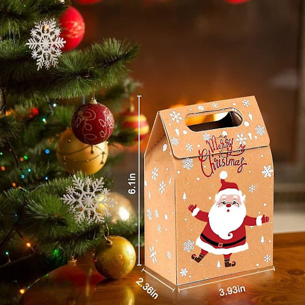 24 stk julegave gaveesker, julegodteri Godteri kaker Festpapirposer esker til jul
