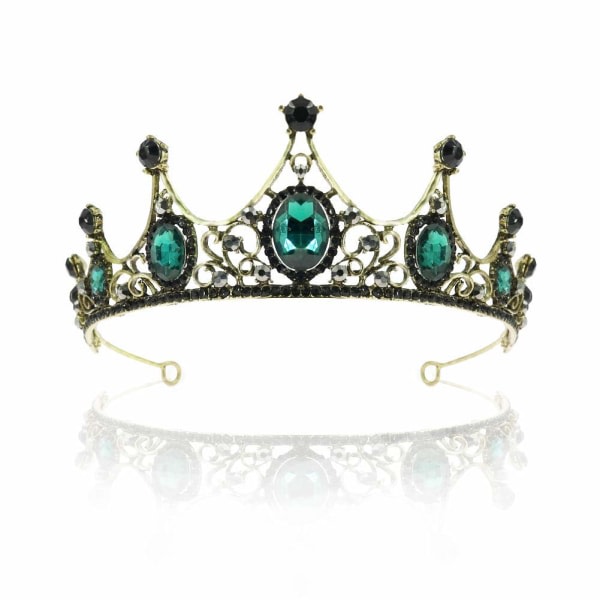 Vintage Crystal Tiara og Crown Black Tiara for kvinder og flickor