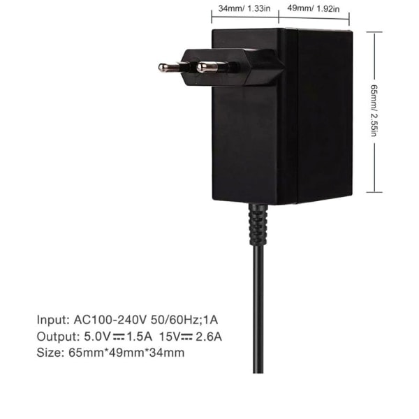 Nintendo Switch OLED AC-adapter lader EU-kontakt EU-kontakt EU-kontakt