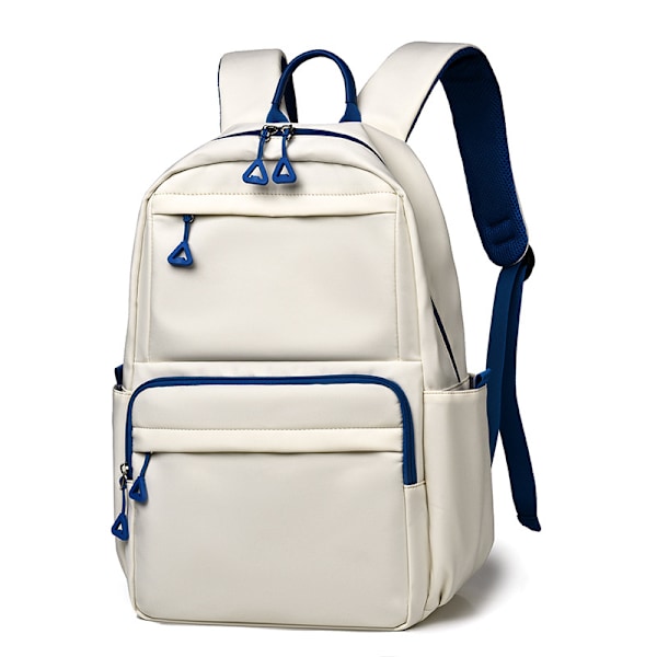 Ryggsekk i nordisk stil - casual/dame- og herre-ryggsekk - praktisk skolesekk for studenter (hvit og blå) flerfarget[CH] multicolor