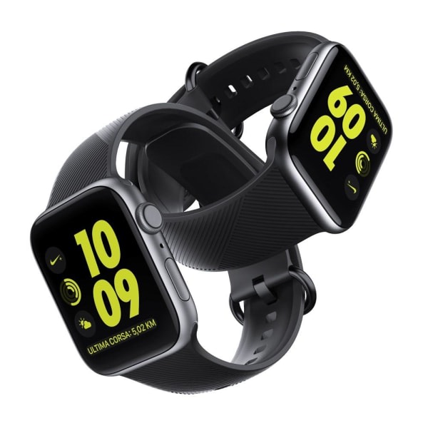 Silikone armbånd Twill Texture Apple Watch 42/44/45/49 mm Sort