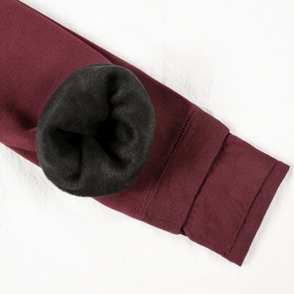 ATHVOTAR Vinter Varma Tights Dam Elastiska Smala Fleece Tights Sammet Tjocka Tights Hög Midja Sexiga Kroppsstrumpor Kvinna Vinröd Wine L