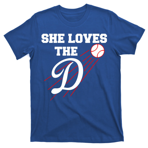 Baseball Hon älskar D Los Angeles T-shirt ESTONE XXXL