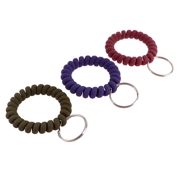6 stk. spole plastspiral nøgleringholder Strækbar armbånd K one size