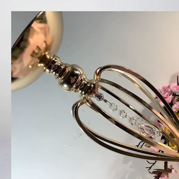 Ny bröllops guld elektropläterad järnvägsguide krona vas ljusstake bröllopsområde dekorationstillbehör 14*15*40CM