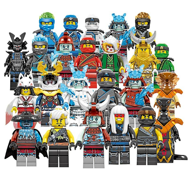 Set med 24 Ninja Minifigurer Kai Jay Sensei Wu Master Byggklossar Leksaker - Xin