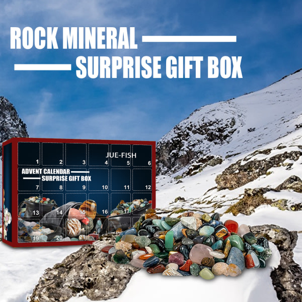 24 Grids Ore Presentbox Julnedräkningskalender Leksaker Crystal Rock Mineral Collections Present för barn Mineral