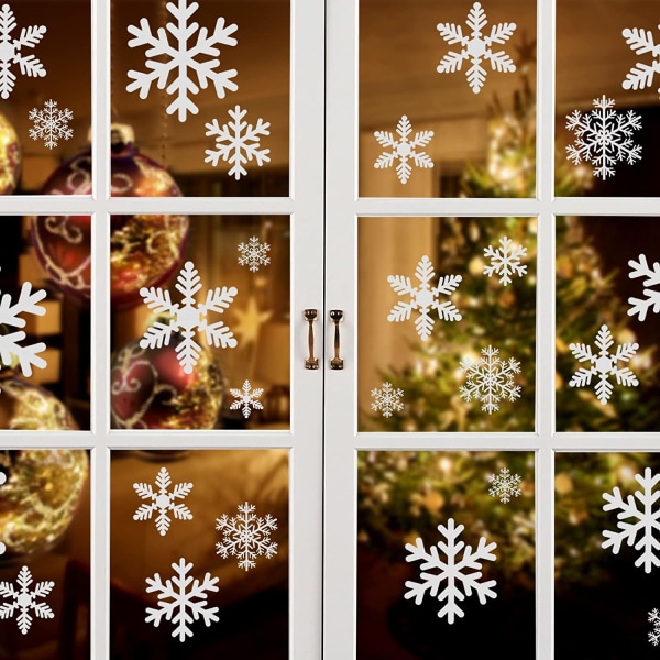 Vintervindusklistremerke fra vindusdekorasjon med 54 snøfnugg