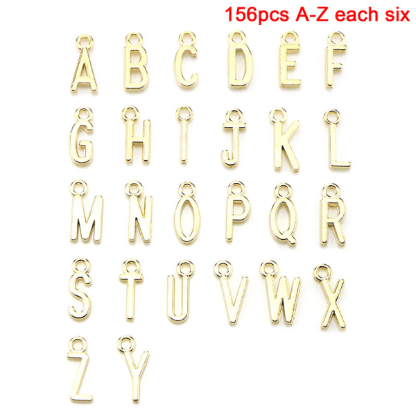 156 st Alfabetet A-Z Bokst?ver Berlocker H?ngen g?r DIY smycken 156 kpl-Gold